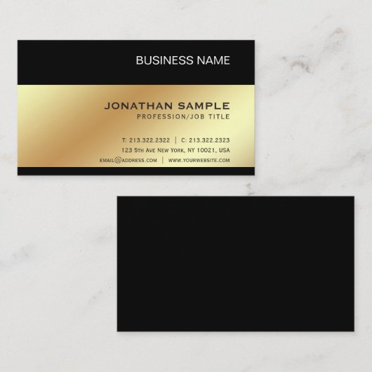Goudlook elegant, modern, Premium-zijderoute Visitekaartje (Voorkant / Achterkant)