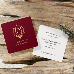 Goudlotus   marsala   wellness spa massage yoga vierkante visitekaartje