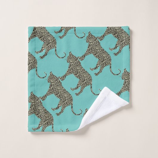 Goudluipaard op blauwgroen handdoekset bad handdoek (Wasdoekje)