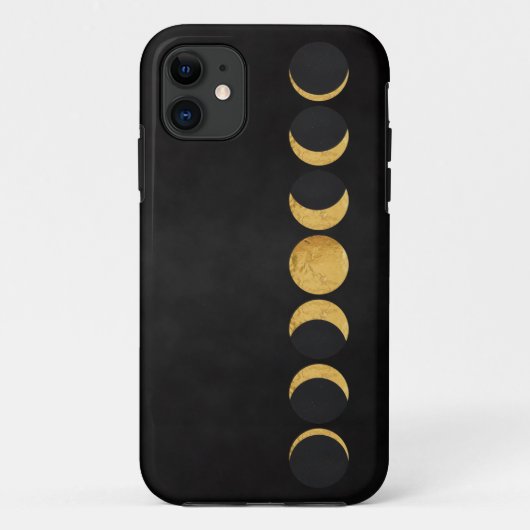 Goudmaanfasen zwarte gestructureerde achtergrond Case-Mate iPhone case (Achterkant)