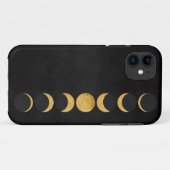 Goudmaanfasen zwarte gestructureerde achtergrond Case-Mate iPhone case (Achterkant (horizontaal))