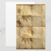 Goudmakelaarbladeren op perkamentpapier briefpapier (Voorkant / Achterkant)