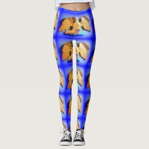 goudmakreel blauw leggings