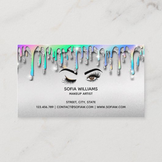 Goudmakreel met hologram drift visitekaartje (Achterkant)