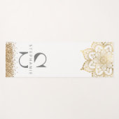 Goudmandala monogram aangepaste naam glitter yogamat (Voorkant (horizontaal))