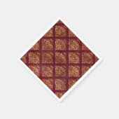 goudmaroon Damask Pattern Servet (Hoek)