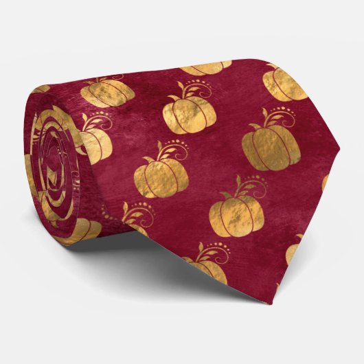  goudmaroon Pumpkin Stropdas (Opgerold)