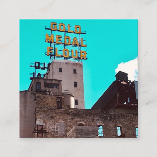 goudmeel vierkante visitekaartje (Voorkant)