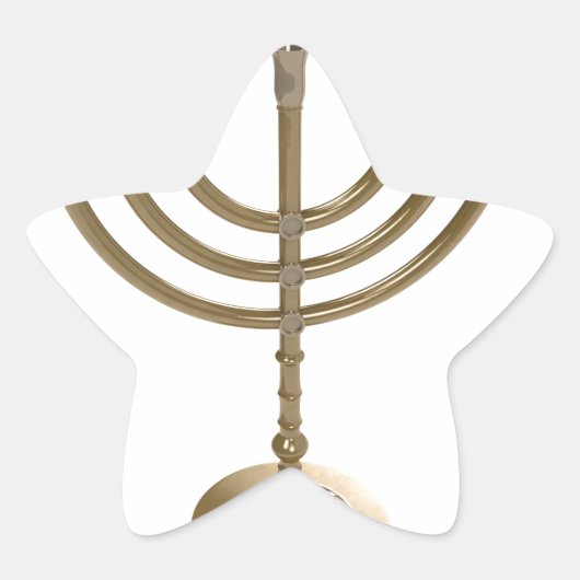 goudmenorah ster sticker (Voorkant)