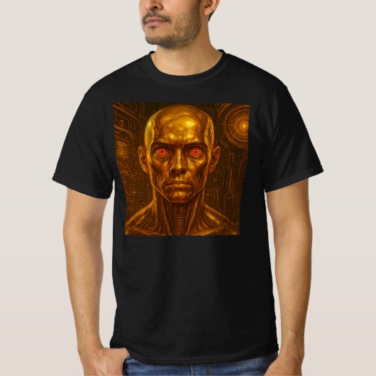 Goudmetaal android t-shirt (Voorkant)
