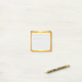 goudmetaal met achtergrondlijnen, aangepast post-it® notes (Op bureau)