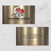 goudmetaal | Vergrootglas Home Logo Visitekaartje (Voorkant / Achterkant)