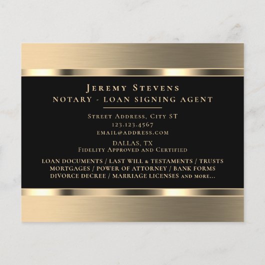 Goudmetaalelegante flyer (Achterkant)