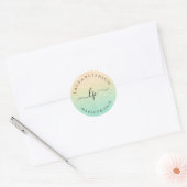 Goudmint glitter handgeschreven script kalligrafie ronde sticker (Envelop)
