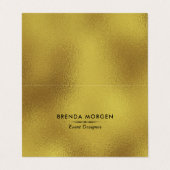 Goudmoderne achtergrond visitekaartjes (Buitenkant ongevouwen)