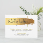 Goudmoderne pushslag zwarte typografie kaart (Staand voorkant)