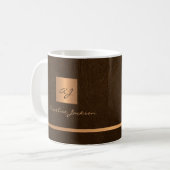 Goudmonogram, gepersonaliseerde elegant koffiemok (Voorkant links)