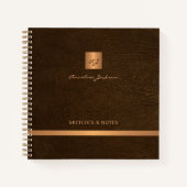 Goudmonogrammen elegant gepersonaliseerd notitieboek (Voorkant)