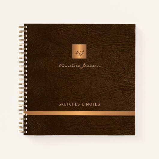 Goudmonogrammen elegant gepersonaliseerd notitieboek (Voorkant)