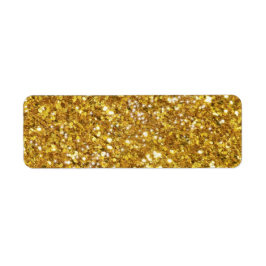 Goudmousserend glitterpatroon etiket
