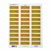 Goudmousserend glitterpatroon etiket (Full Sheet)