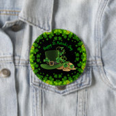 Goudmunten en shamrocks St. Patrick's Day Ronde Button 4,0 Cm (In situ)