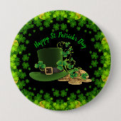 Goudmunten en shamrocks St. Patrick's Day Ronde Button 4,0 Cm (Voorkant)