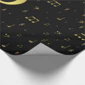 goudmuzieknoten cadeaupapier (Hoek)