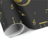 goudmuzieknoten cadeaupapier (Rol Hoek)