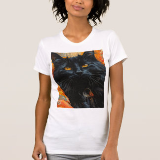 Goudogige Middennachtkat T-shirt