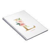  goudolie Blush Floral Letter L Monogram Notitieboek (Rechterzijde)