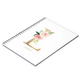  goudolie Blush Floral Letter L Monogram Notitieboek (Linkerzijde)
