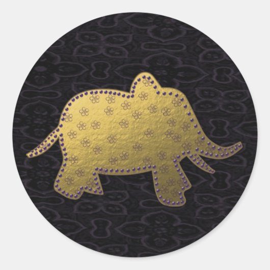 goudolifant ronde sticker (Voorkant)