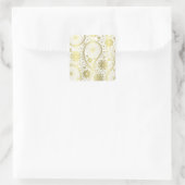 Goudpaisleypatroon Vierkante Sticker (Tas)