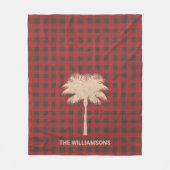 Goudpalm rode buffelplaat fleece deken (Voorkant)