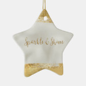 Goudparelwitte vlek keramisch ornament (Rechts)