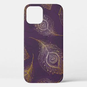 Goudpekveren tegen violette achtergrond iPhone 12 hoesje