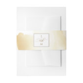 Goudpenseelstreken Bindende monogram Uitnodigingen Wikkel (Voorkant Voorbeeld)