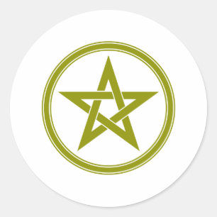 goudpentakel ronde sticker