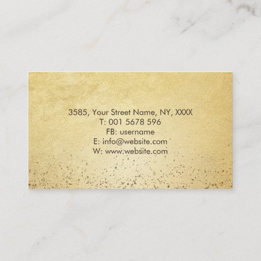 goudplatter-Visitekaartje met minimale reinigings Visitekaartje (Achterkant)