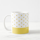 goudpolka-stippen en -monogram - aangepast koffiemok (Links)