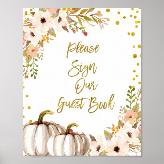 Goudpompoen Onderteken alsjeblieft ons gastboek. Poster (Voorkant)