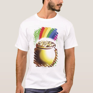 Goudpotten en regenboog t-shirt