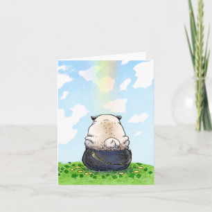 Goudpug St. Patrick's Day Card Kaart