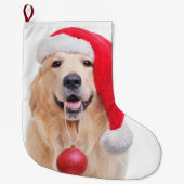 Goudrecriever kerststaart grote kerstsok (Voorkant)