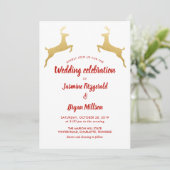 goudrendier | Christmas | Bruiloft Kaart (Staand voorkant)