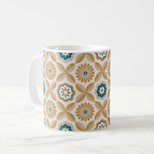 Goudretro-bloemen Koffiemok