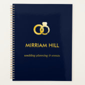 Goudringen donkerblauwe trouwplanner planner (Voorkant)