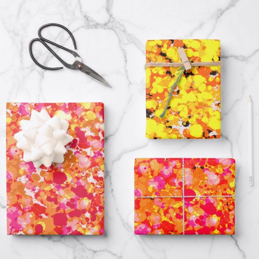 Goudrode spetterende verf inpakpapier vel (Voorkant)