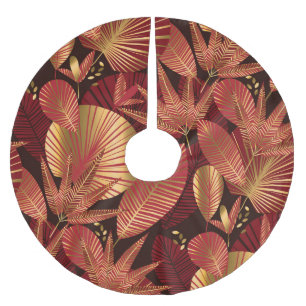 Goudrood, geometrisch tropisch patroon. kerstboom rok